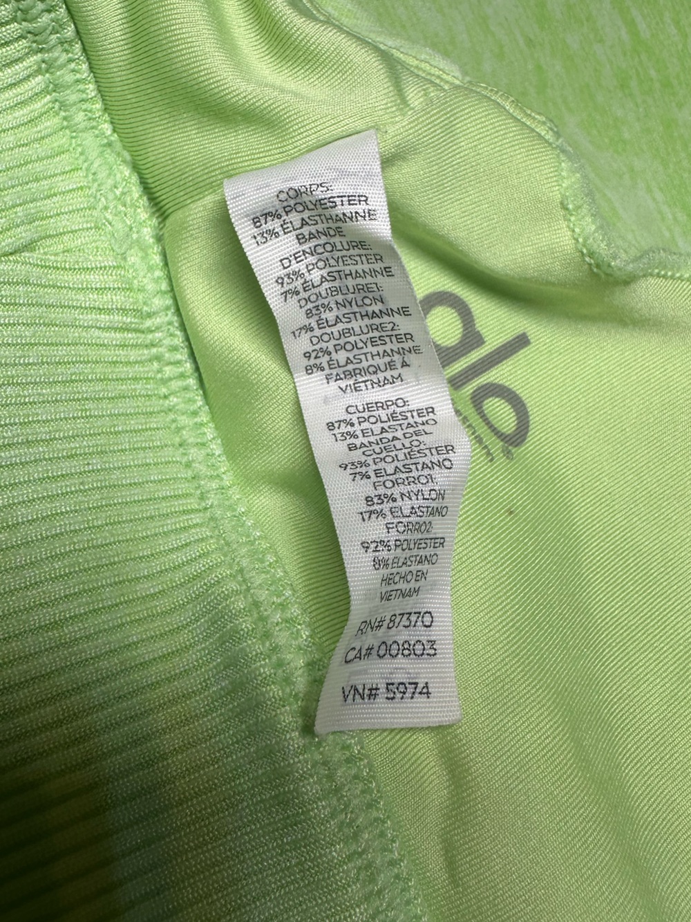 Alo Yoga Alosoft Lavish Bra Neon Lime Heather Green Strappy S - Picture 16 of 17